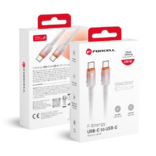 USB-C FORCELL F-ENERGY C357 kábel Type C to Type C QC4.0 PD 5A 100W Gradiens 1 m fehér