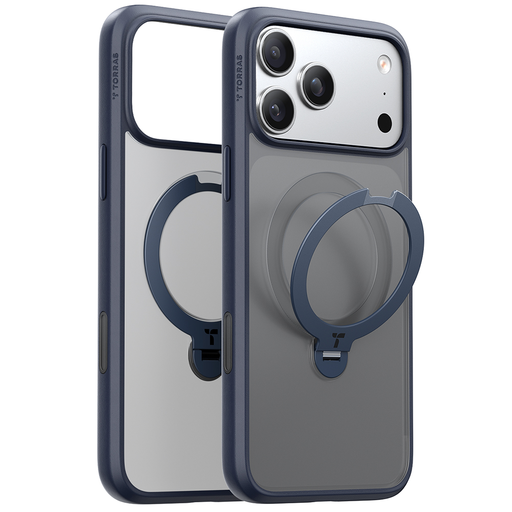 iPhone 17 Pro Max Torras Ostand Spin MagSafe Series - Tengerészkék tok iPhone 17 Pro Max Torras Ostand Spin MagSafe Series - Tengerészkék tok