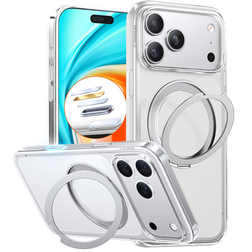 iPhone 17 Pro Max Torras Ostand Pro MagSafe sorozat - Átlátszó tok iPhone 17 Pro Max Torras Ostand Pro MagSafe sorozat - Átlátszó tok