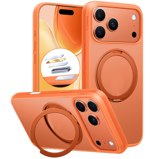 iPhone 17 Pro Max Torras - Ostand Pro MagSafe Series - Narancs tok iPhone 17 Pro Max Torras - Ostand Pro MagSafe Series - Narancs tok