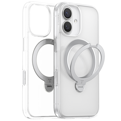 iPhone 17 - Torras Ostand Spin MagSafe Series - Átlátszó tok iPhone 17 - Torras Ostand Spin MagSafe Series - Átlátszó tok