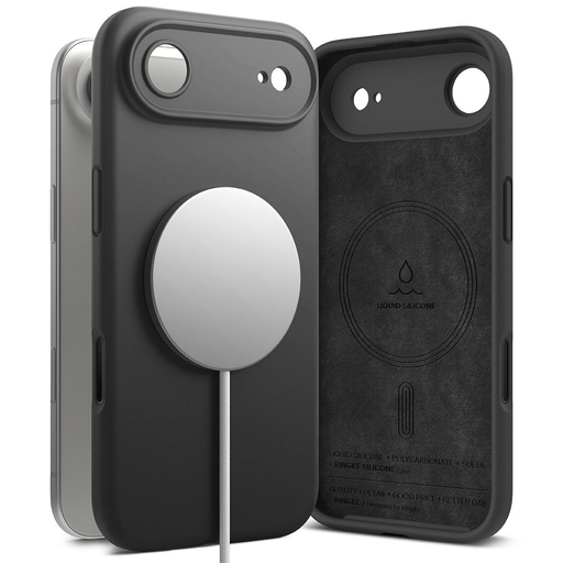 iPhone 17 Air Ringke Silicone Magnetic Magsafe fekete tok iPhone 17 Air Ringke Silicone Magnetic Magsafe fekete tok