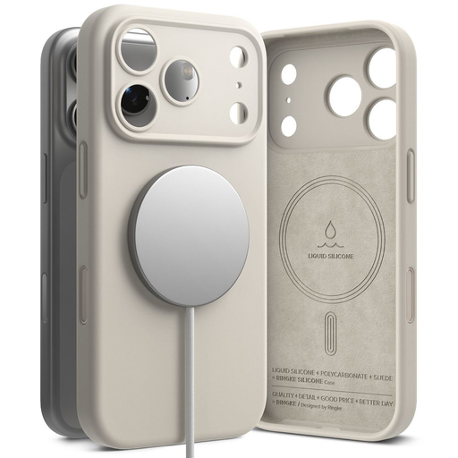iPhone 17 Pro Ringke Silicone Magnetic Magsafe szürke tok iPhone 17 Pro Ringke Silicone Magnetic Magsafe szürke tok