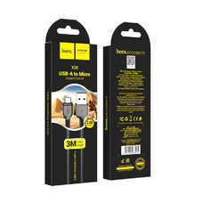 HOCO X20 Micro USB kábel 3.1A 3M Fekete