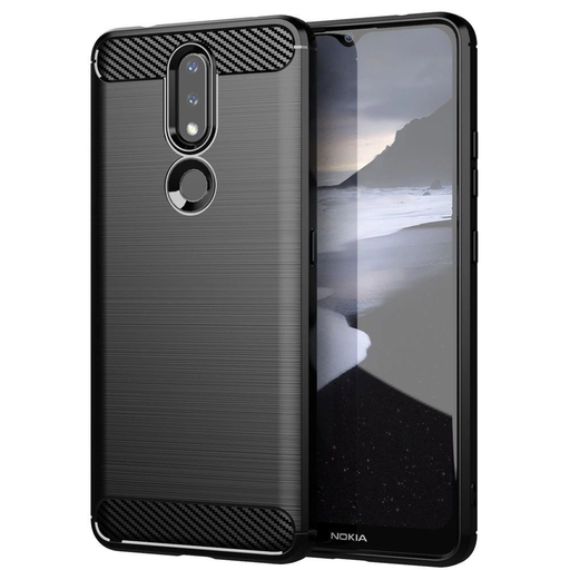 Carbon tok rugalmas TPU tok Nokia 2.4 fekete Carbon tok rugalmas TPU tok Nokia 2.4 fekete