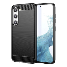 Carbon Case tok Samsung Galaxy S23 Plus fliptok rugalmas szilikon karbon borítással fekete