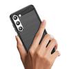 Carbon Case tok Samsung Galaxy S23 Plus fliptok rugalmas szilikon karbon borítással fekete - 4. kép