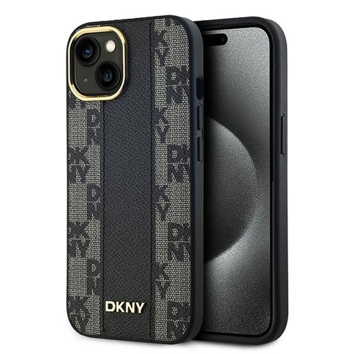 iPhone 15 Plus DKNY fekete bőrmintás kemény tok iPhone 15 Plus DKNY fekete bőrmintás kemény tok