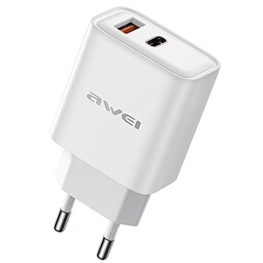 AWEI PD81-EU 22.5W GaN fehér töltő adapter
