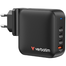 Verbatim Mini GaN fali töltő 165W 3xUSB-C PD/1x USB-A QC fekete