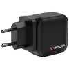 Verbatim Mini GaN 70W 2xUSB-C PD/1x USB-A QC hálózati töltő adapter fekete - 1. kép