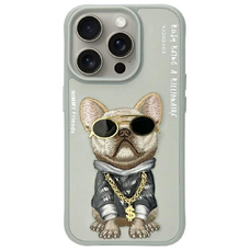 iPhone 15 Pro Max szürke Nimmy Glasses Cool Dog tok