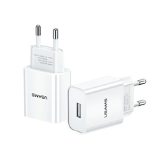 USAMS T18 fali töltő 1xUSB 2.1A (csak fej) fehér Gyors Töltés