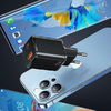 USAMS fali töltő 1xUSB-C+1xUSB T43 33W PD3.0 + QC3.0 + U63 kábel USB-C Lightning fekete - 3. kép