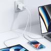 USAMS US-CC180 65W Sandru sorozatú fali töltő 2xUSB-C + 1xUSB (csak fej) GaN PD3.0 + QC3.0 Gyors töltés fekete - 3. kép