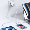 USAMS Töltő 2xUSB-C+1xUSB 65W(csak fej) GaN PD3.0 +QC3.0 Gyors Töltés lila/átmenetes lila San - 2. kép
