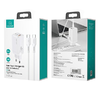 USAMS Fali Töltő MT 2xUSB-C + USB GaN 65W T33 PD + USB-C to USB-C Kábel 100W Gyors Töltés fehér - 0. kép
