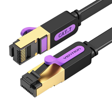 Lapos Hálózati Kábel UTP CAT7 Vention ICABK RJ45 Ethernet 10Gbps 8m Fekete