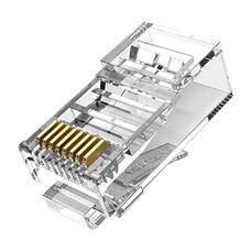 RJ45 CAT6 UTP Modális Csatlakozó Vention IDDR0-50 Átlátszó 50 darabos csomag