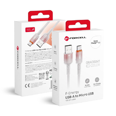 FORCELL F-ENERGY C351 kábel USB A-ról Micro USB-re QC3.0 2,4A 18W Gradiens 1 m fehér