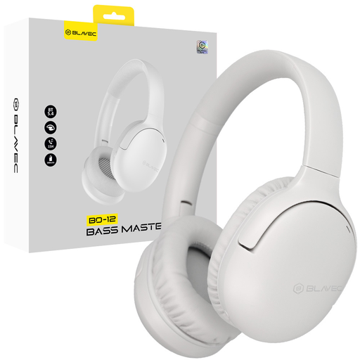 Blavec Over-ear Bluetooth fejhallgató BO-12 Bass Master ANC (BO12-W) fehér