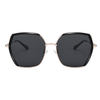 Napszemüveg Techsuit Polarized (9768) - Hatszögletű, UV védelemmel és fém kerettel - Barna / Arany / Rózsaszín. - 2. kép
