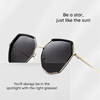 Napszemüveg Techsuit Polarized (9768) - Hatszögletű, UV védelemmel és fém kerettel - Barna / Arany / Rózsaszín. - 3. kép