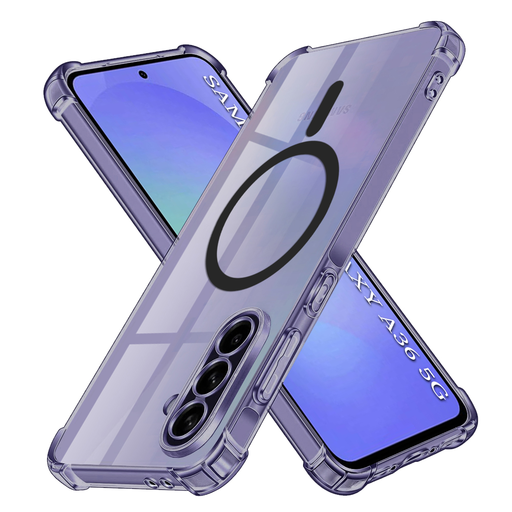 Samsung Galaxy A36 5G Smoke Black Techsuit - Shockproof Clear Silicone MagSafe tok Samsung Galaxy A36 5G Smoke Black Techsuit - Shockproof Clear Silicone MagSafe tok