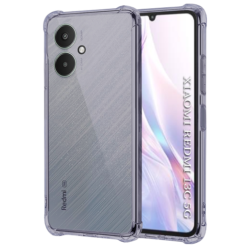 Xiaomi Redmi 13C 5G Techsuit - Shockproof Clear Silicone - Smoke Black tok Xiaomi Redmi 13C 5G Techsuit - Shockproof Clear Silicone - Smoke Black tok
