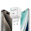 USAMS Hálózati töltő 1xUSB-C visszahúzható Lightning kábellel PD+QC 35W Gan Gyors töltés fehér - 1. kép