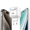 Hálózati USB-C töltő adapter USAMS 1xUSB-C visszahúzható USB-C kábellel (csak fej) PD+QC 35W GaN gyorstöltés fekete - 0. kép
