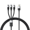 Data Cable Baseus USB to Type-C, Lightning, Micro-USB, 100W, 1.5m - Cluster Black - 0. kép