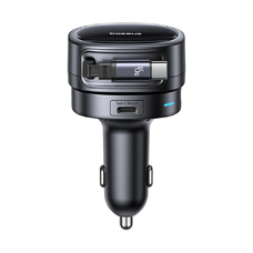 Baseus Autós töltő PrimeTrip VR1 (C00069001121-00) - Visszahúzható kábel, 2 x Type-C, USB, 60 W - Fekete