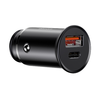 Baseus Autós Töltő Kör alakú Fém (CCALL-BS01) - Type-C, USB, PPS 30W, Multi Protokoll - Fekete - 1. kép