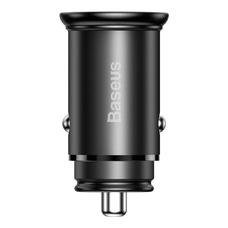 Baseus Autós Töltő Kör alakú Fém (CCALL-BS01) - Type-C, USB, PPS 30W, Multi Protokoll - Fekete