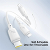 Baseus Data Cable Silky - Gyors töltés, Type-C to Micro-USB, Lightning, USB-C, 100W, 1.5m - Holdfehér - 1. kép