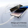 Baseus Data Cable Silky - Gyors töltés, Type-C to Micro-USB, Lightning, USB-C, 100W, 1.5m - Holdfehér - 4. kép