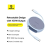 Type-C to Type-C 100W 1m Retractable Galaxy Blue Baseus - Data Cable Pathfinder Series (P10368400311-00) - 2. kép
