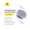 Data Cable Pathfinder Series Type-C to Type-C, 100W, 1m, Retractable - Nebula Purple Baseus - 0. kép