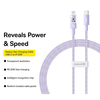 Baseus - Adatkábel Gem (P10373001511-00) - USB-C Lightninghez, Gyors töltés 20W, 1m - Nebula Purple - 3. kép