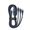 Baseus - Adatkábel Flash sorozat 3 (P10377503321-00) - Gyors töltés, USB-C 3x Type-C, 3 az 1-ben, PD100W, 480Mbps, 1,5m - Kék - 3. kép