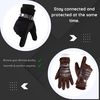 Touchscreen Gloves Techsuit - Fekete, Puha és Meleg PU Anyagú, Egyméretű kesztyű (OG101) - 0. kép