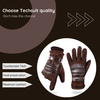 Touchscreen Gloves Techsuit - Fekete, Puha és Meleg PU Anyagú, Egyméretű kesztyű (OG101) - 1. kép