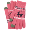 Érintőképernyős Kesztyűk Techsuit Raindeer (ST0002) - Gyapjú - Sötét Rózsaszín - 1. kép