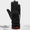 Érintőképernyős kesztyű Techsuit - Suede (ST0009) - PU bőr, plüss bélés - Fekete - 2. kép