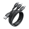 Baseus Ultra-Fast adatkábel (P10376303121-00) - Gyors töltés, USB-Micro-USB, Lightning, USB-C, 3.5A, 1.3m - Fekete - 1. kép