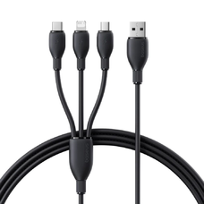 Baseus Ultra-Fast adatkábel (P10376303121-00) - Gyors töltés, USB-Micro-USB, Lightning, USB-C, 3.5A, 1.3m - Fekete