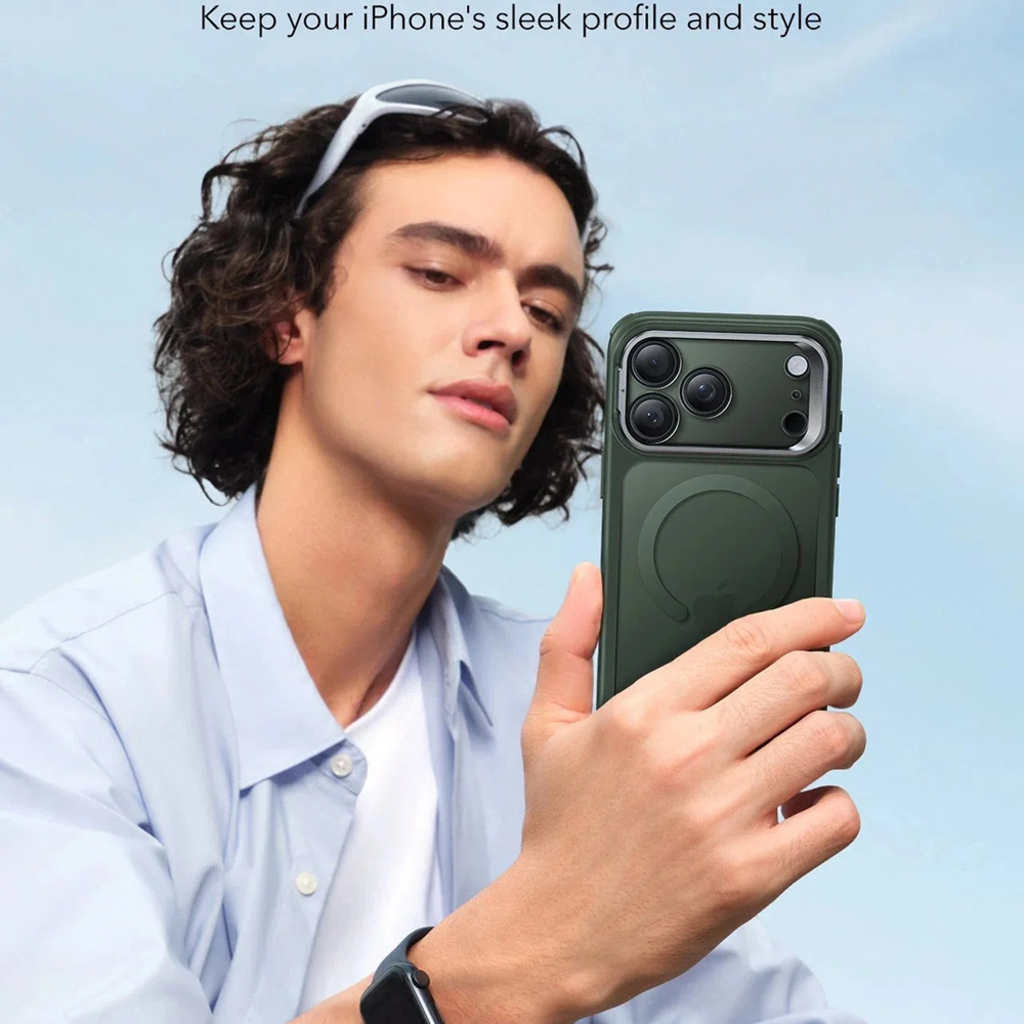 iPhone 17 Pro Max - ESR Classic Hybrid HaloLock - Matt Zöld tok - 7