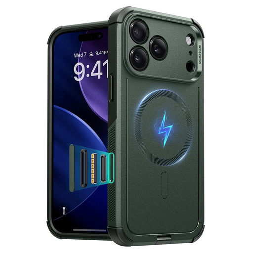 iPhone 17 Pro Zöld ESR - Cyber Halolock tok iPhone 17 Pro Zöld ESR - Cyber Halolock tok