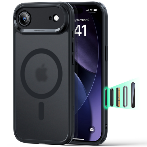 iPhone 17 Air Frosted Black ESR Classic Hybrid HaloLock tok iPhone 17 Air Frosted Black ESR Classic Hybrid HaloLock tok